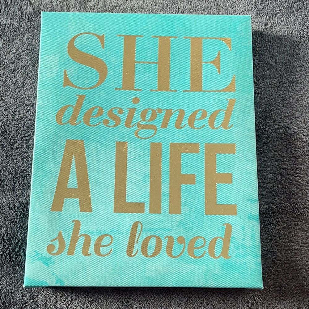 Canvas sign ready to be hung